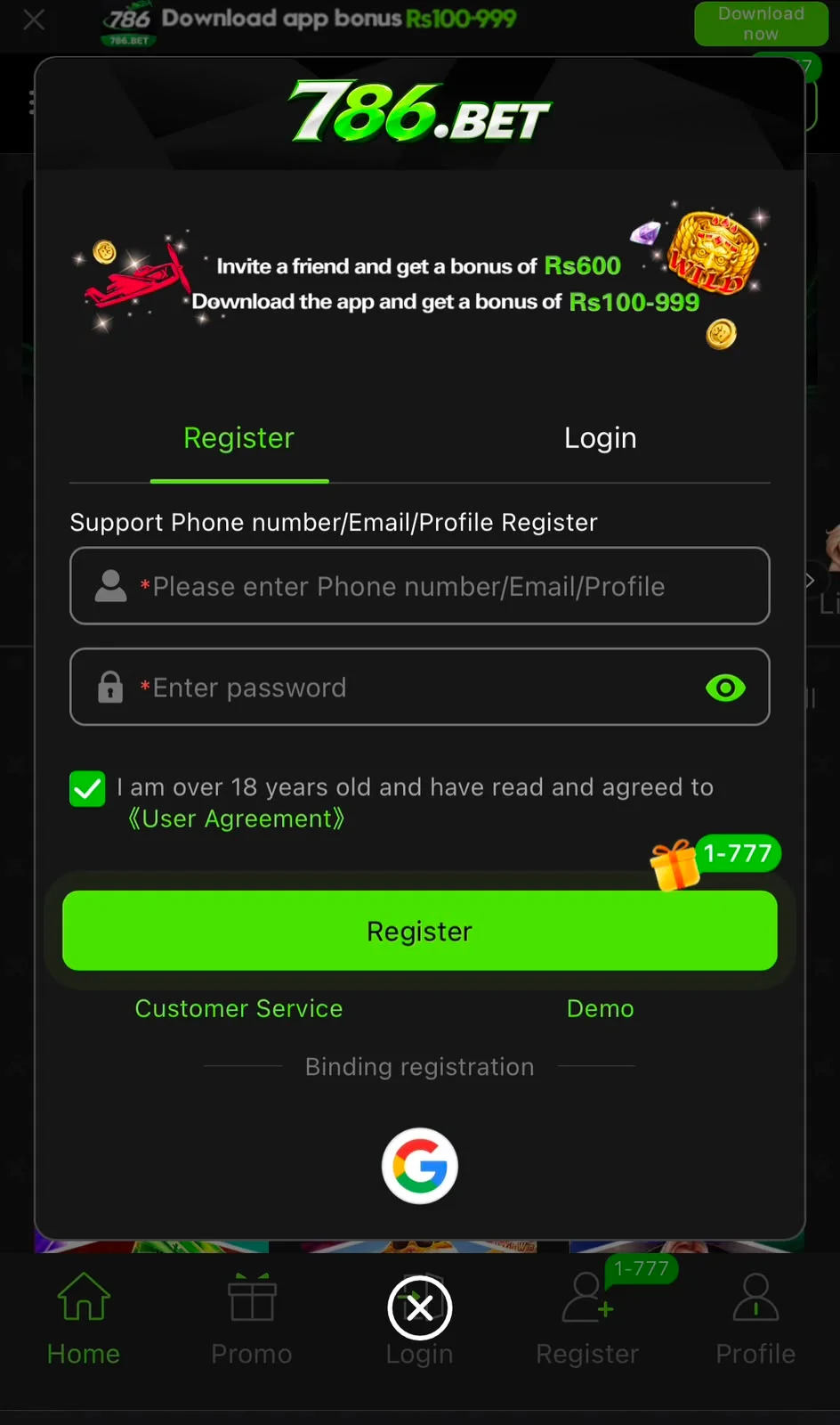 786BET Login